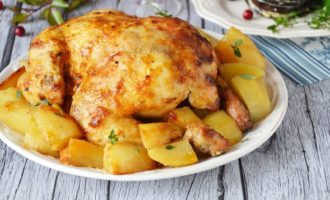 Oven gebakken kip met aardappelen