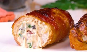 Gevulde kiprolletjes in de oven