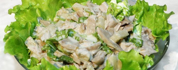 Salade met kip en champignons - 10 heerlijke recepten met foto's stap voor stap