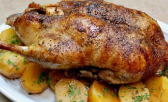 Sappige en zachte eend met aardappelen in de oven - 8 heerlijke recepten met foto's stap voor stap