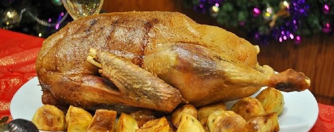 Ovengebakken gans in een hoes